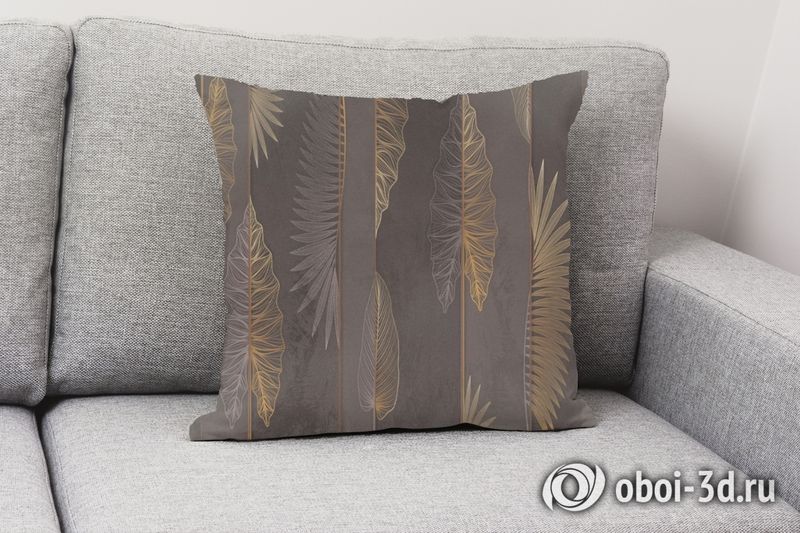 3D Подушка «Панно с тропическими листьями» вид 2
