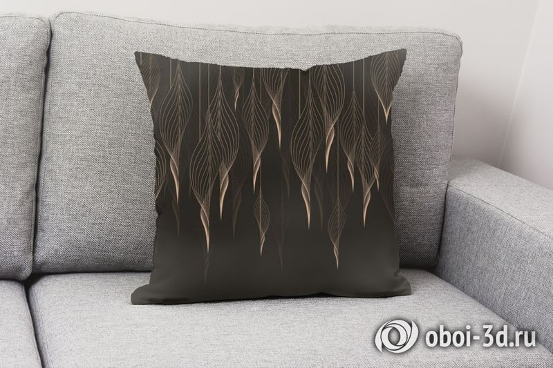3D Подушка «Золотые ниспадающие листья» вид 2
