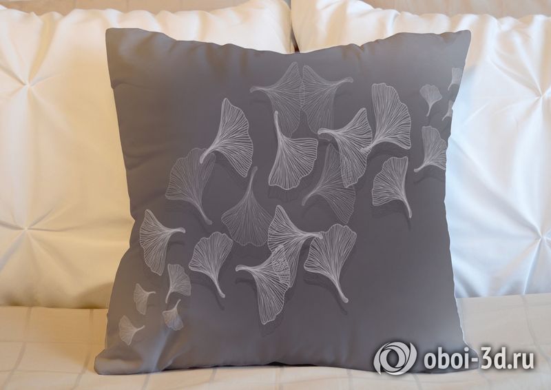 3D Подушка «Летящие зонтики на антрацитовом фоне» вид 5