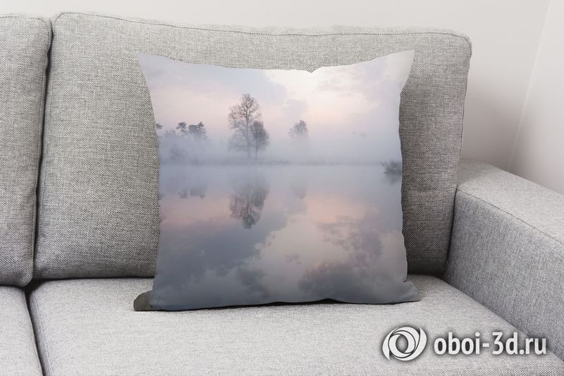 3D Подушка «Туманная дымка над озером» вид 2