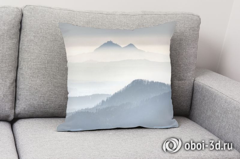 3D Подушка «Горы в туманной пелене» вид 2