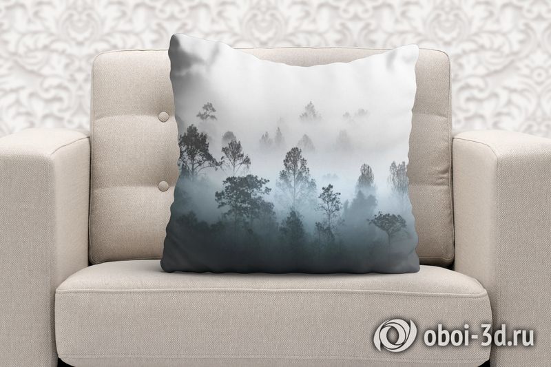 3D Подушка «Вершины деревьев сквозь туман» вид 6
