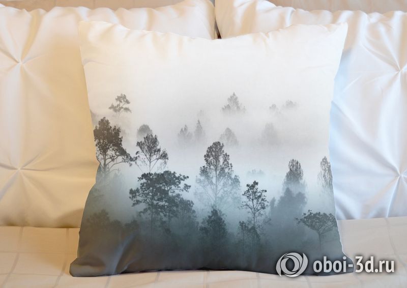 3D Подушка «Вершины деревьев сквозь туман» вид 5