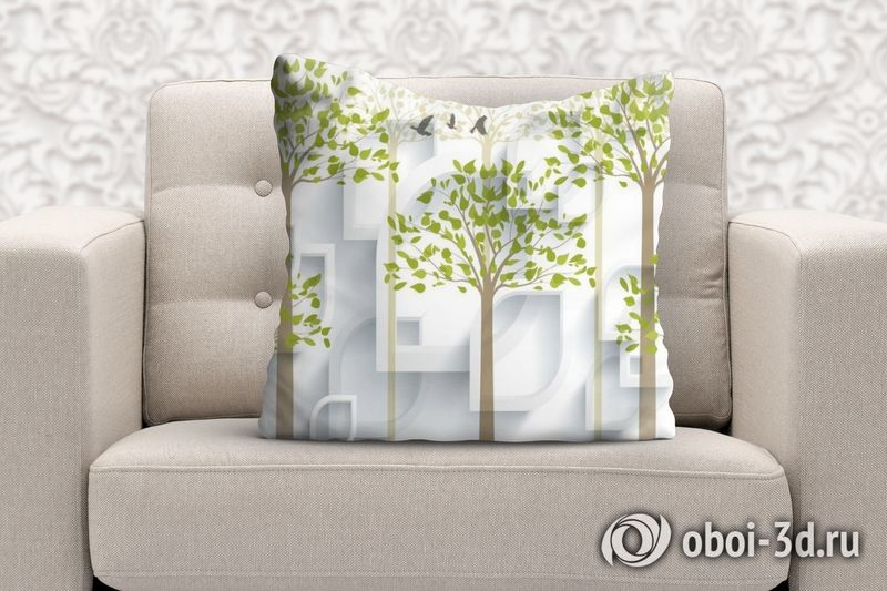 3D Подушка «Абстрактная композиция с деревьями» вид 6