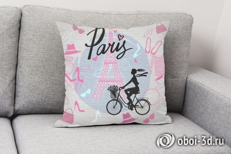 3D Подушка «Париж с любовью» вид 2