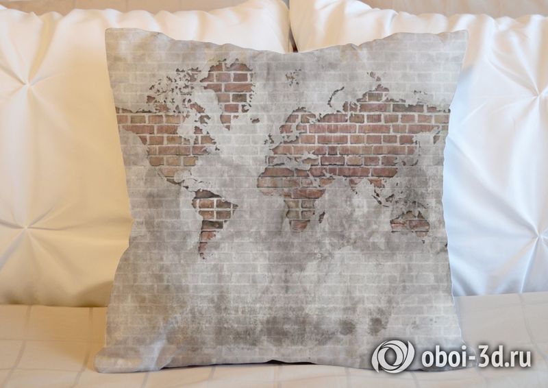 3D Подушка «Карта в стене» вид 5