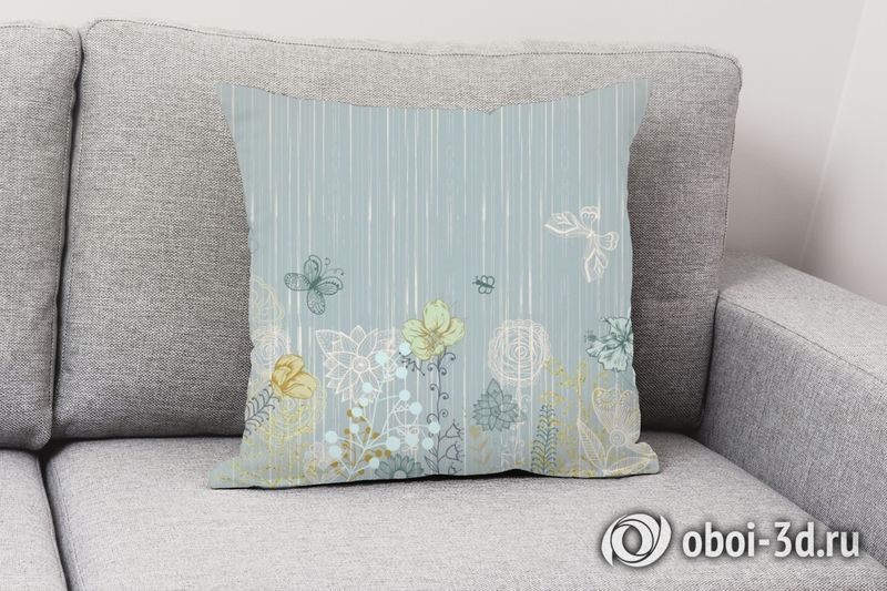 3D Подушка «Стильная цветочная аппликация» вид 2