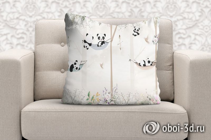 3D Подушка «Забавные панды» вид 6