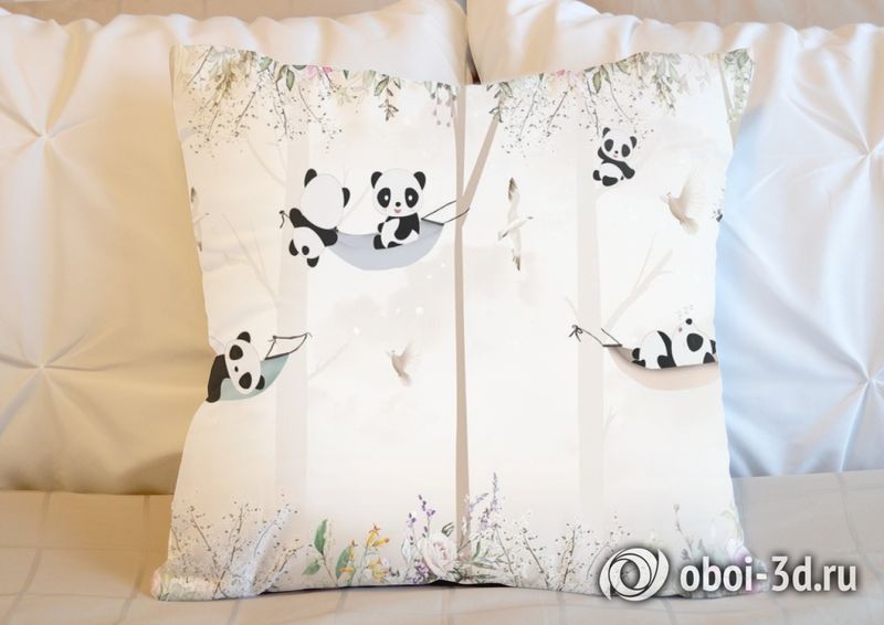 3D Подушка «Забавные панды» вид 5
