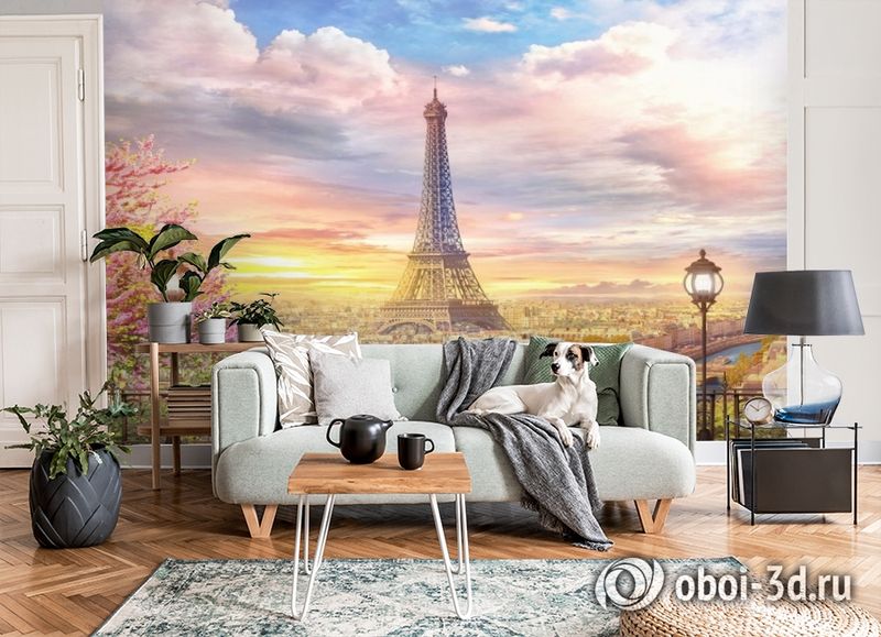 3D Фотообои «Весенний Париж» вид 6