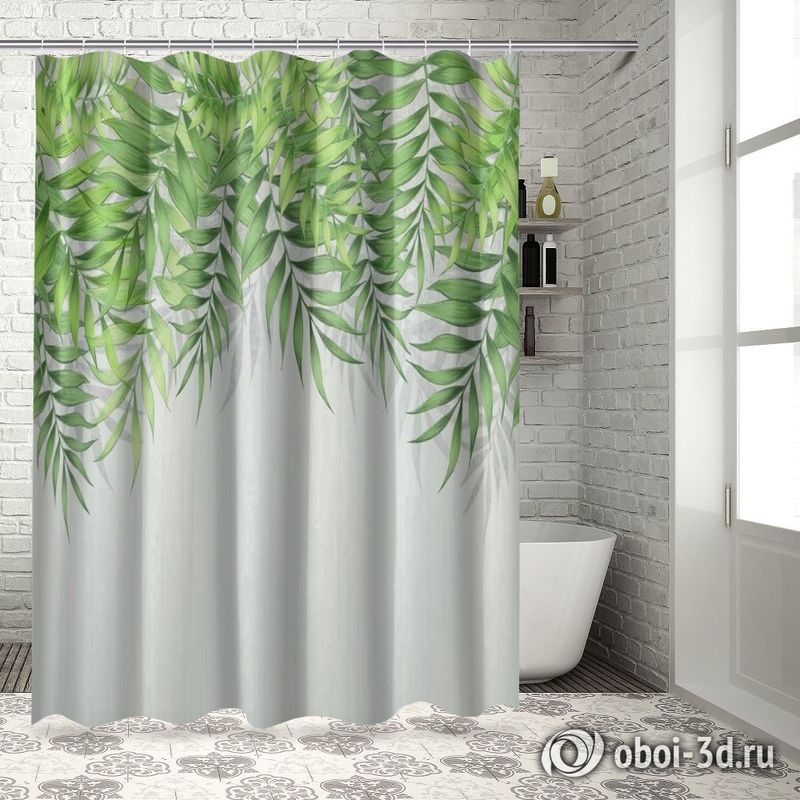 Шторы для ванной «Занавес из сочной листвы» вид 5