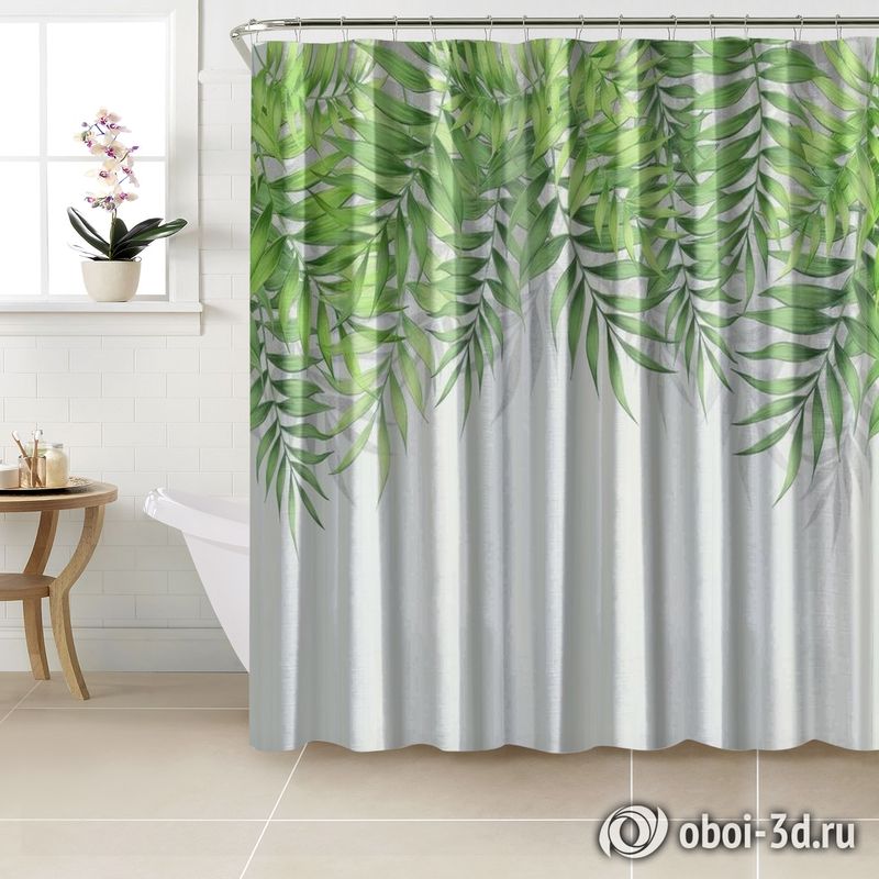 Шторы для ванной «Занавес из сочной листвы» вид 3