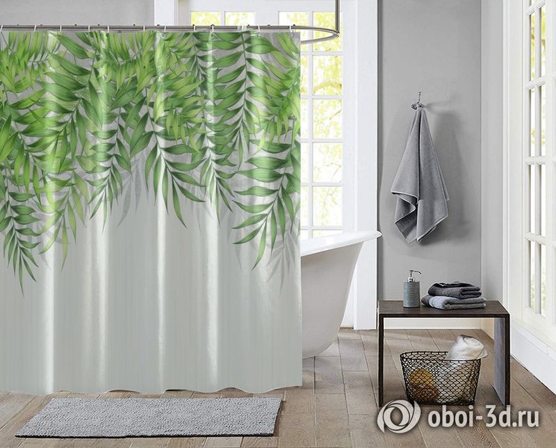 Шторы для ванной «Занавес из сочной листвы» вид 2