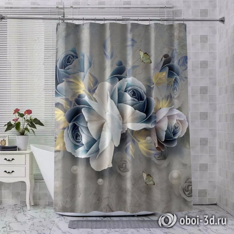 Шторы для ванной «Безупречные розы» вид 8