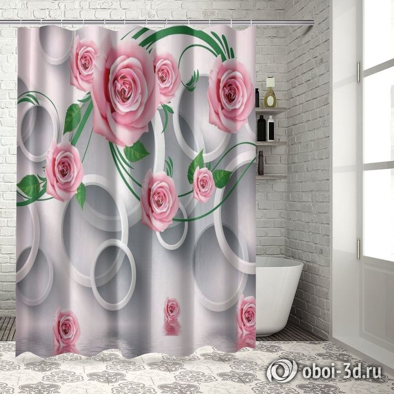 Шторы для ванной «Плеяда роз над водой» вид 5