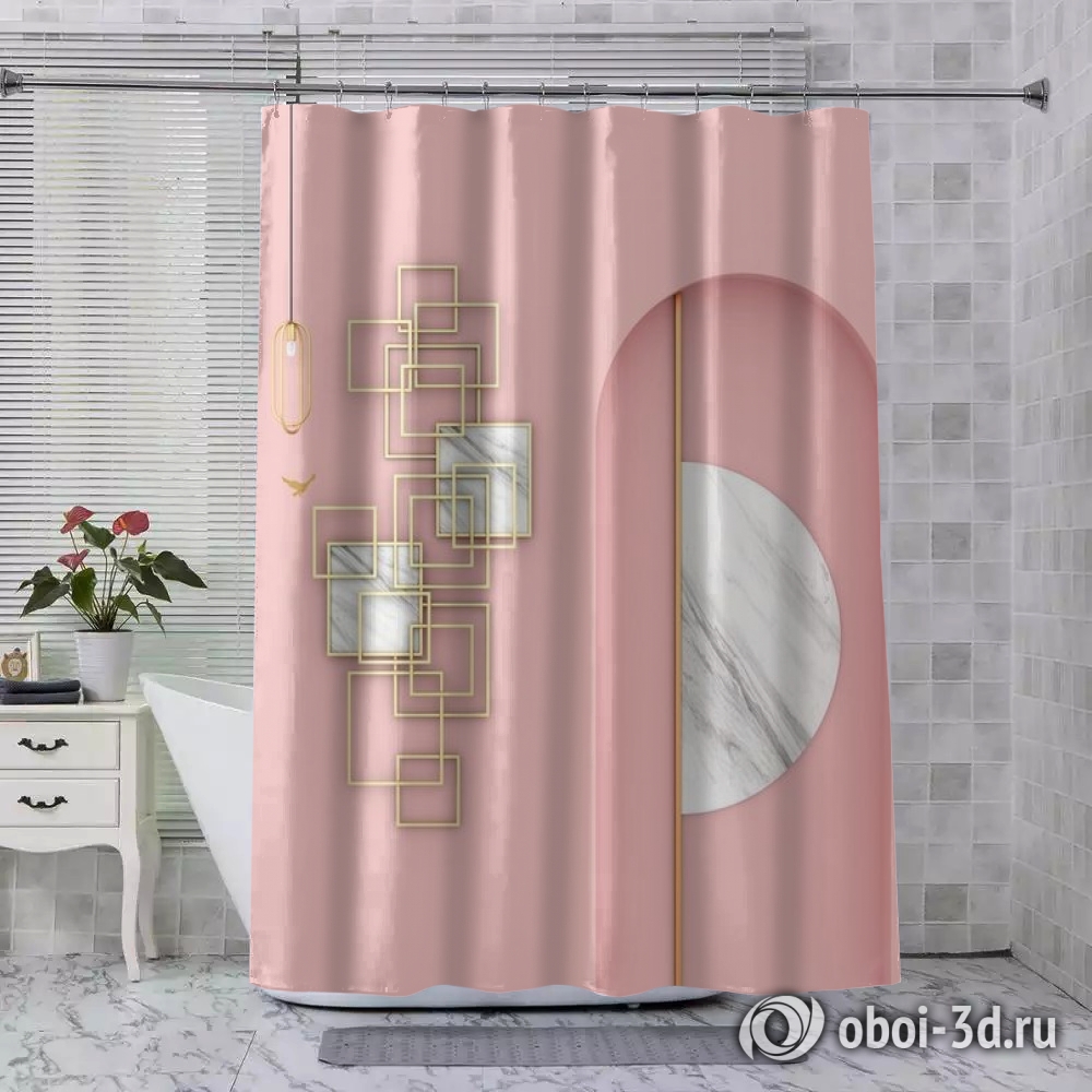 Шторы для ванной «Розовый баланс» вид 7