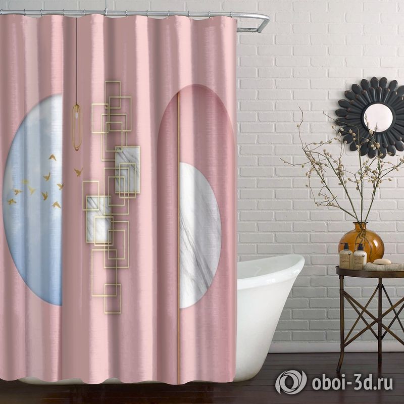 Шторы для ванной «Розовый баланс» вид 5
