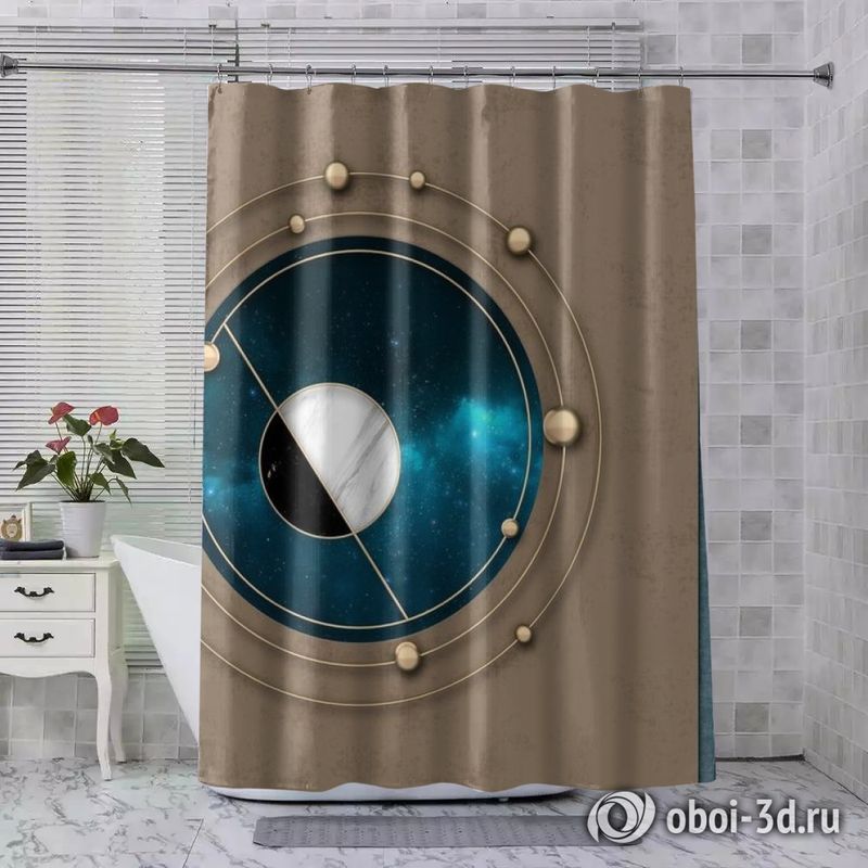 Шторы для ванной «Окно в космический простор» вид 7
