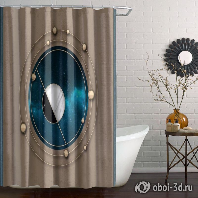 Шторы для ванной «Окно в космический простор» вид 5