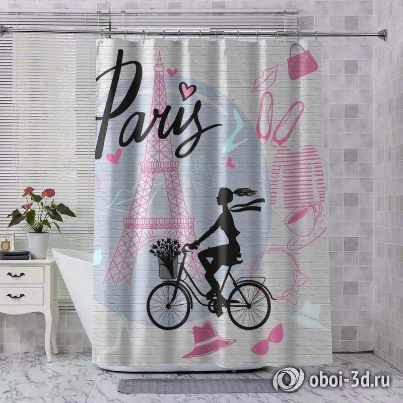 Шторы для ванной «Париж с любовью» вид 4