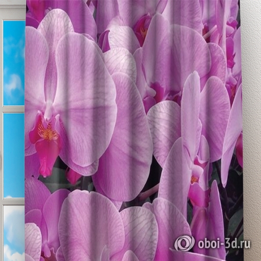 Фотошторы «Ковер из розовых орхидей» вид 2