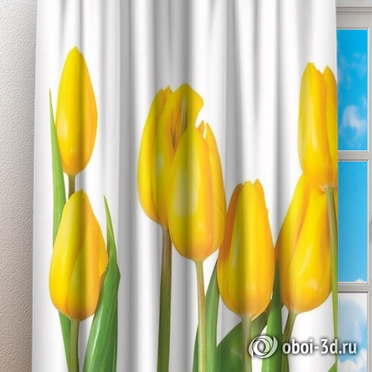 Фотошторы «Желтые тюльпаны» вид 3