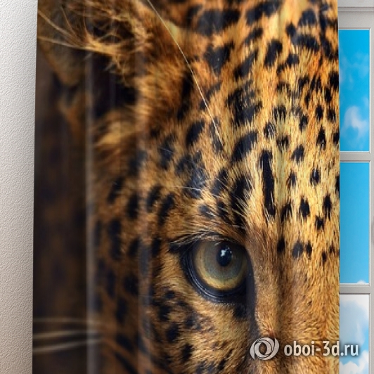 Фотошторы «Леопард портрет» вид 3