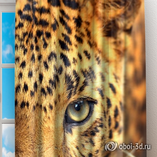 Фотошторы «Леопард портрет» вид 2