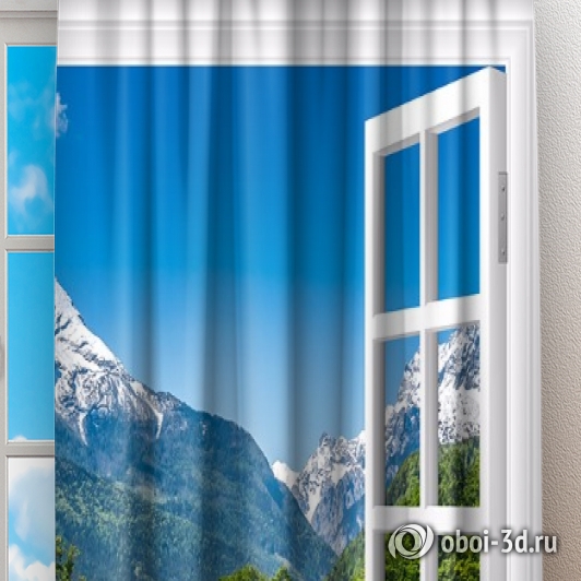 Фотошторы «Окно с видом на Баварские горы» вид 2