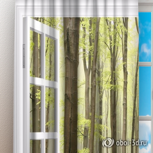 Фотошторы «Окно с видом на зеленый лес» вид 3