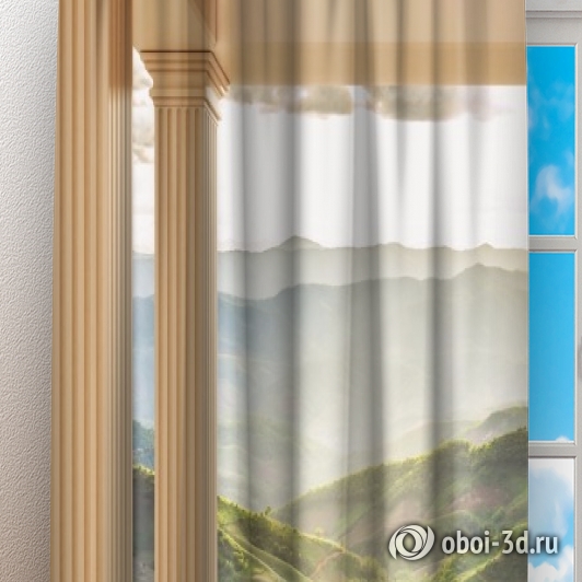 Фотошторы «Балкон с видом на солнечную долину» вид 3