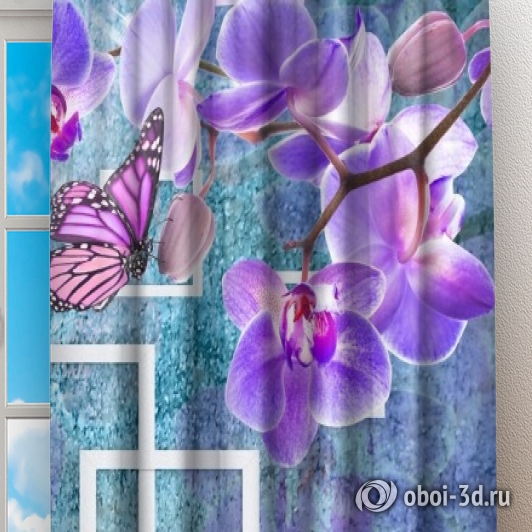 Фотошторы «Современная композиция с орхидеями» вид 2