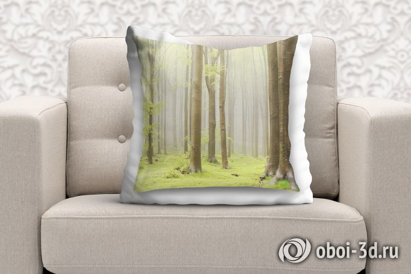 3D Подушка «Зеленый лес»  вид 3