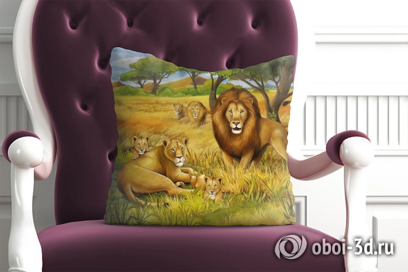 3D Подушка «Львы»  вид 5