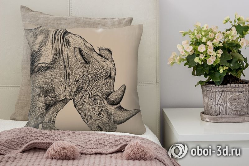 3D Подушка «Носорог»  вид 6