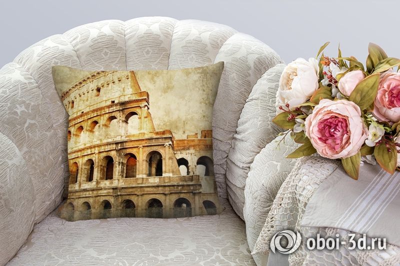 3D Подушка «Фреска Колизей»  вид 2