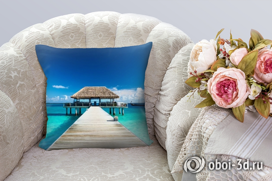 3D Подушка «Бунгало Мальдивы»  вид 2