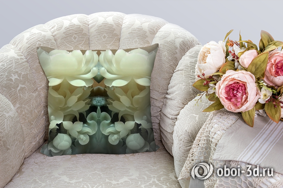 3D Подушка «Нефритовые цветы»  вид 6