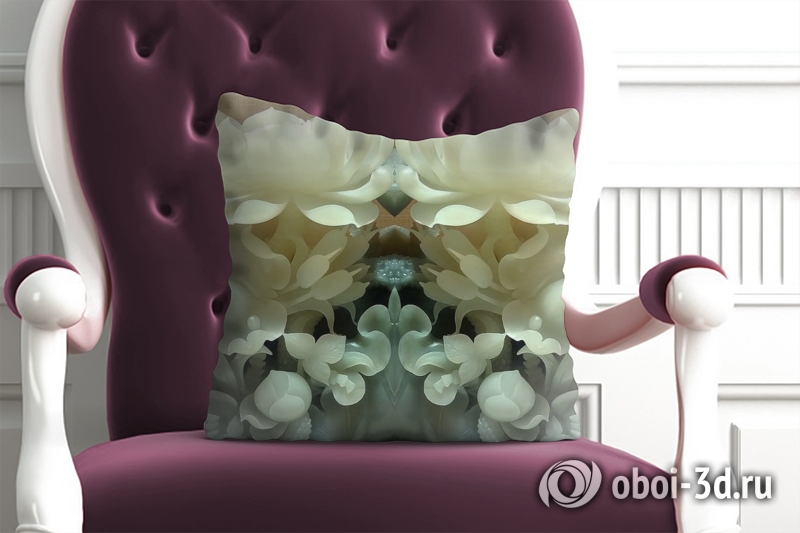 3D Подушка «Нефритовые цветы»  вид 5