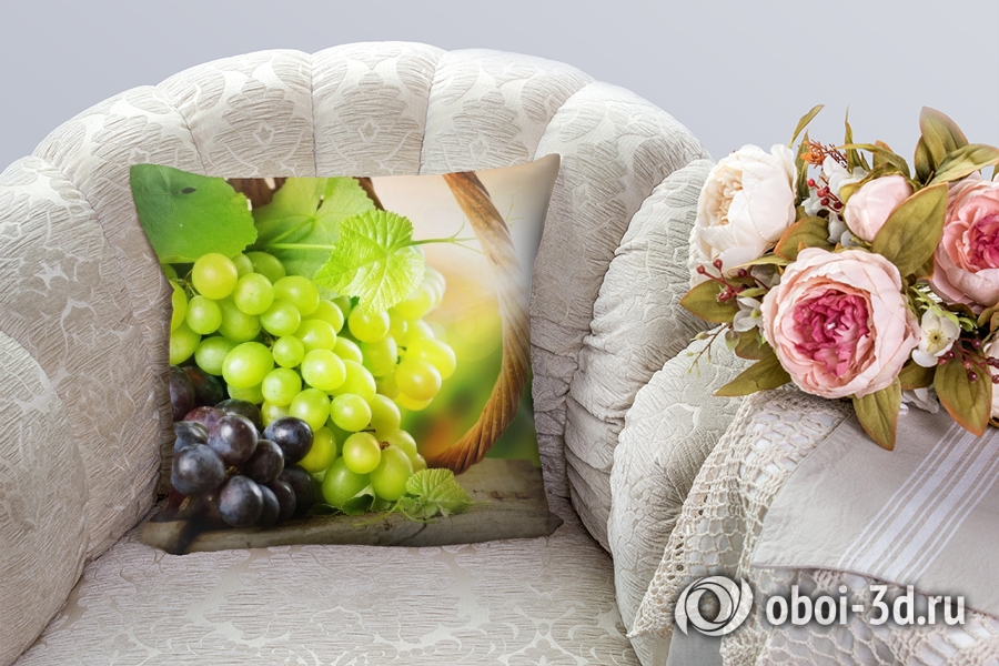 3D Подушка «Грозди винограда»  вид 4