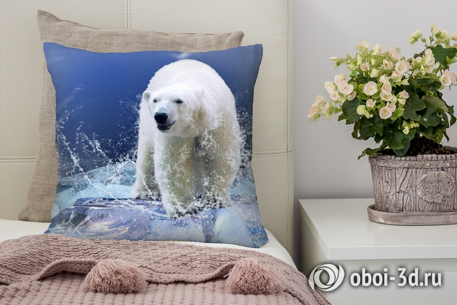 3D Подушка «Белый медведь на льдине» вид 8