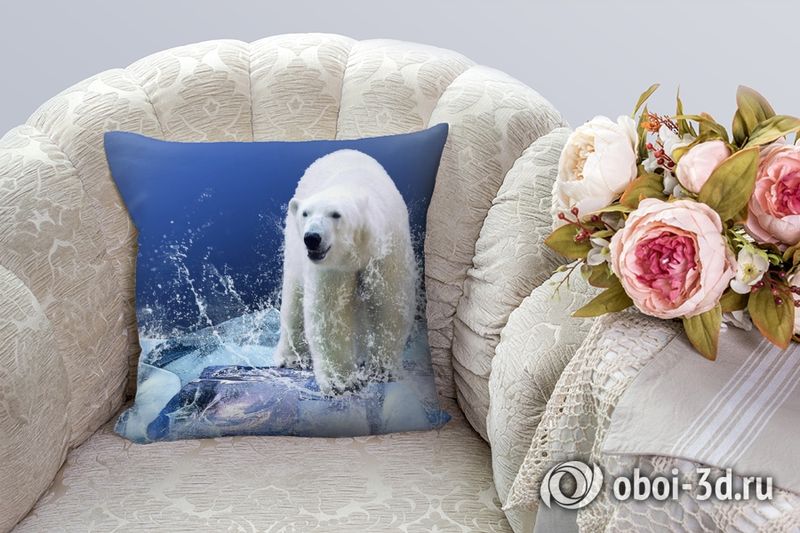 3D Подушка «Белый медведь на льдине» вид 7