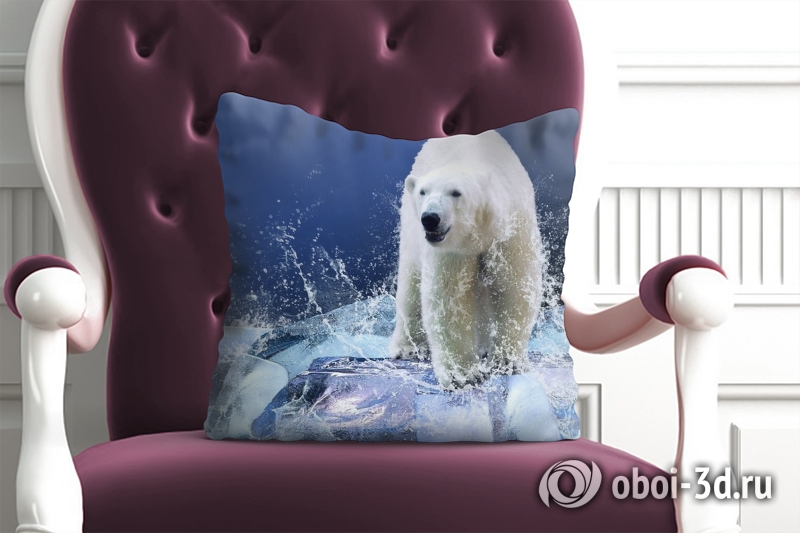 3D Подушка «Белый медведь на льдине» вид 5
