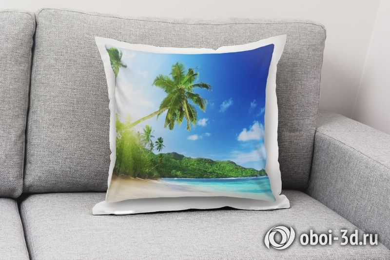 3D Подушка «Пальма на пляже»  вид 5