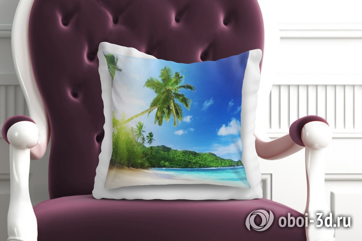3D Подушка «Пальма на пляже»  вид 4