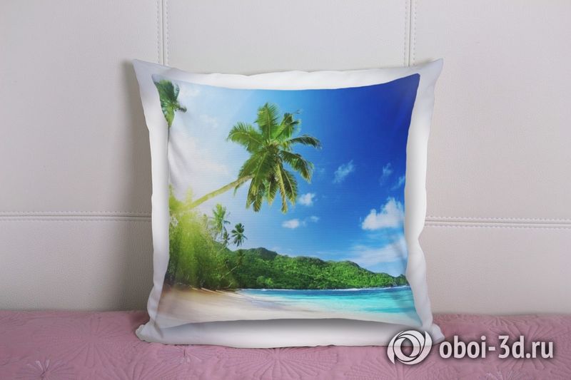 3D Подушка «Пальма на пляже»  вид 2