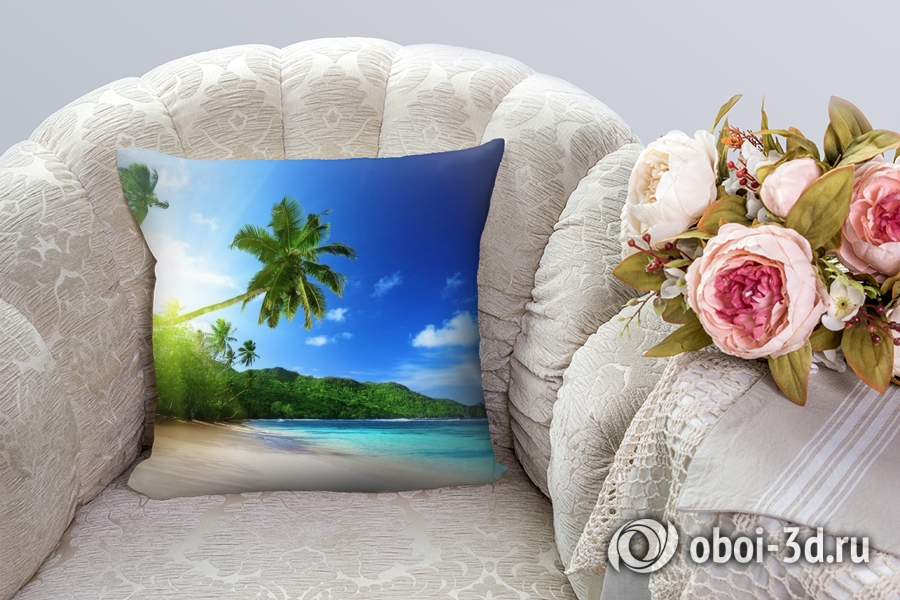 3D Подушка «Пальма на пляже»  вид 8