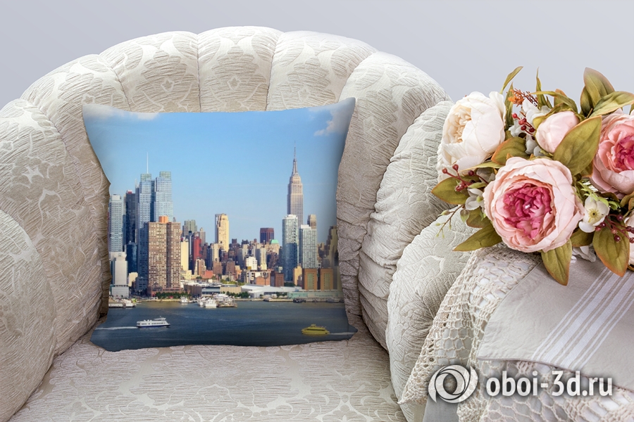 3D Подушка «С видом Нью-Йорка»  вид 3