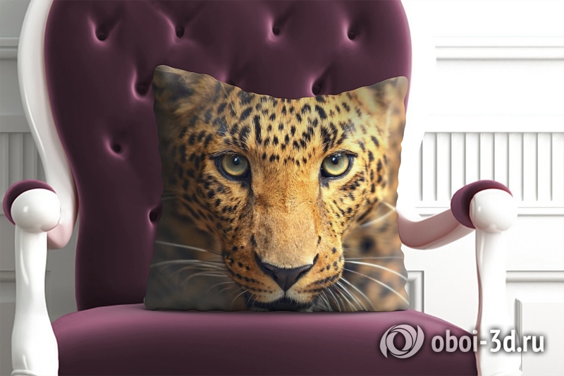 3D Подушка «Леопард портрет»  вид 6