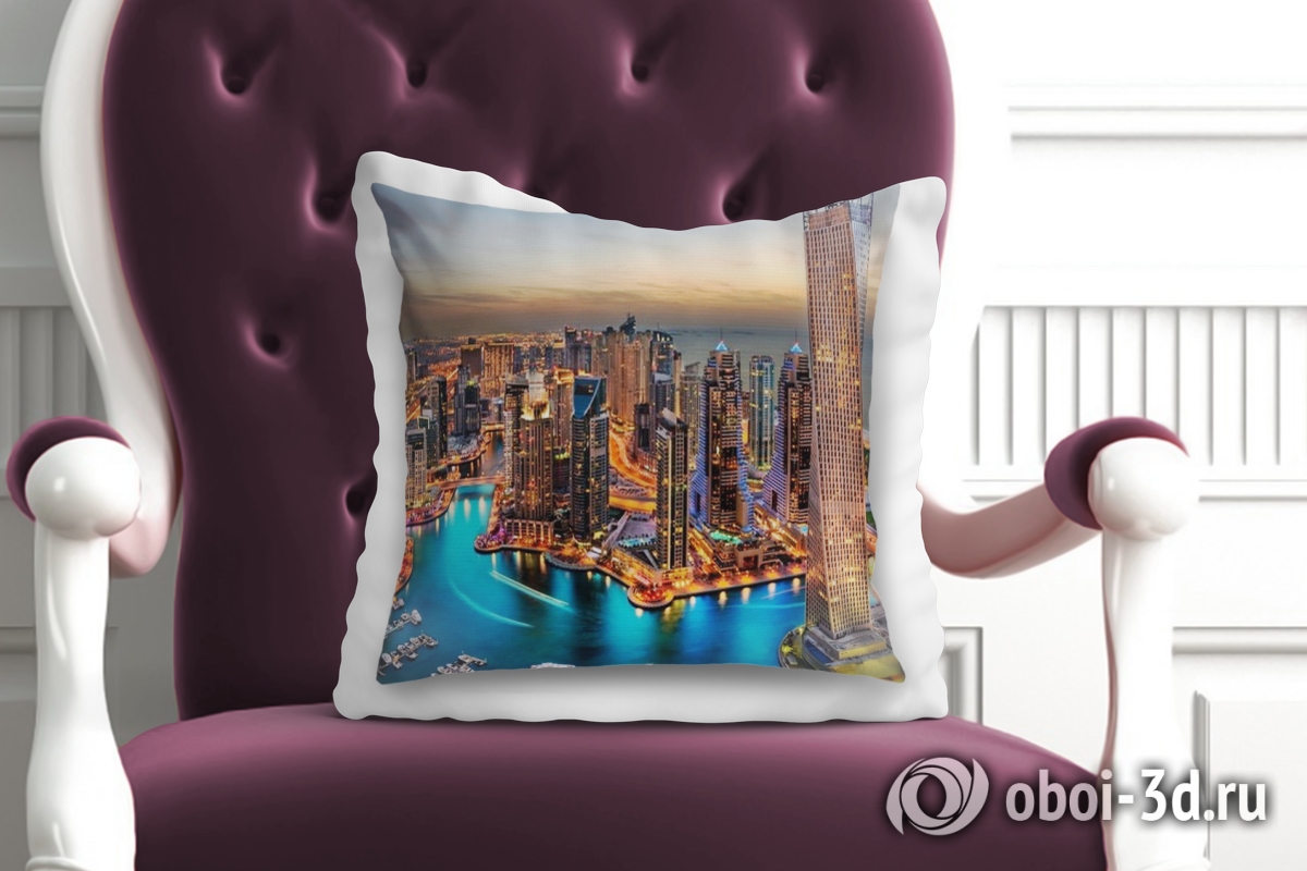 3D Подушка «Ночной Дубай»  вид 4